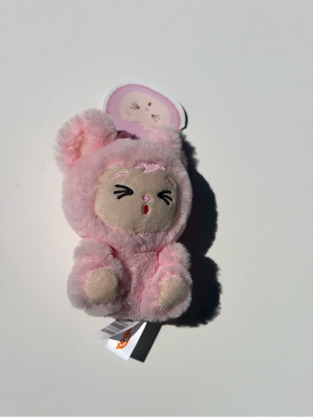 Pink Plush Animal Keychain Toy - Soft Cuddly Accessory